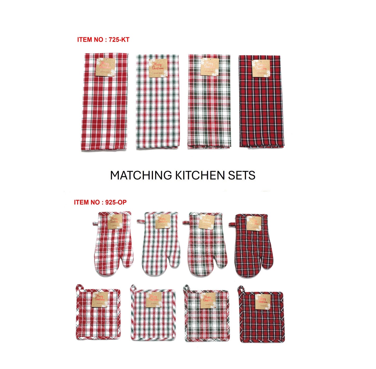 Christmas Plaid Woven Ovenmitts & Potholders