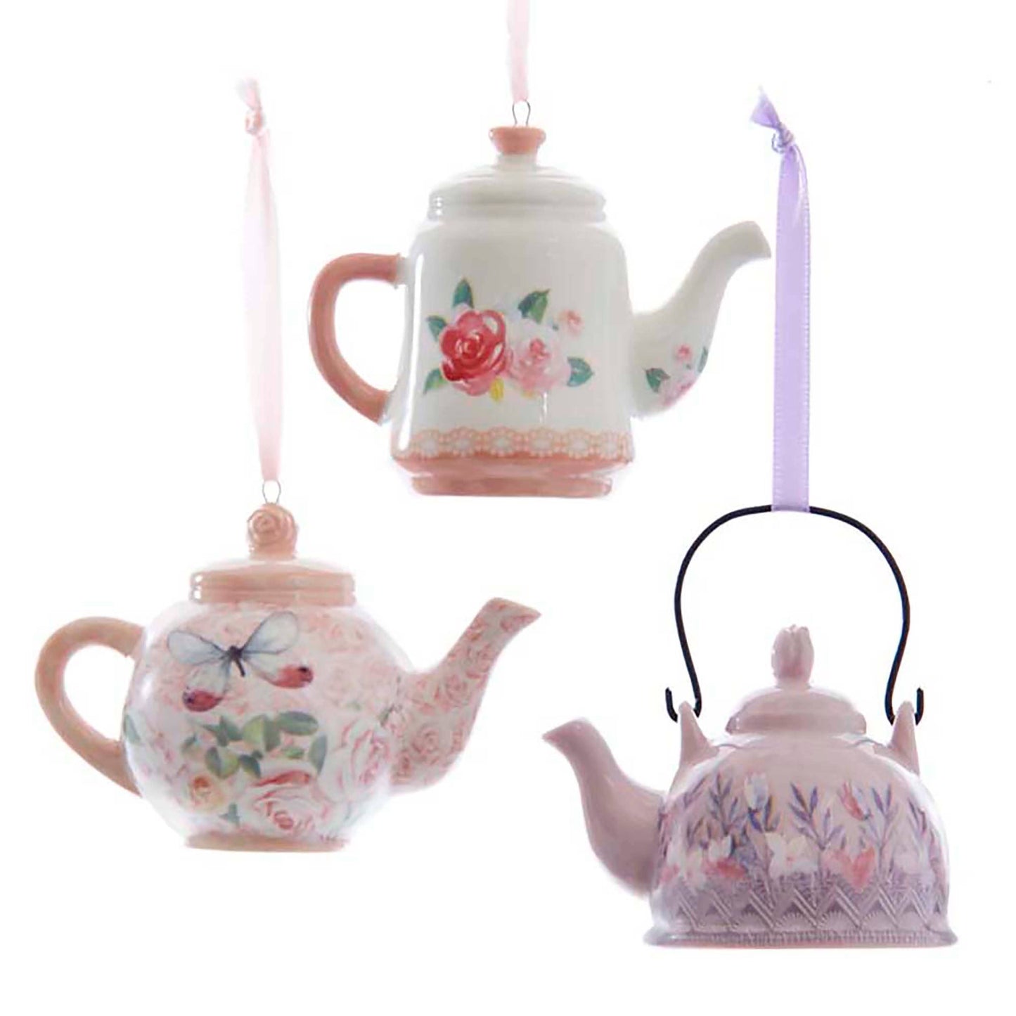 2.5-3"BLSH PNK/W/LAV TEAPOT ORNAMENT 3/A