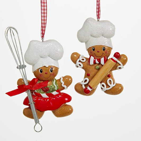 5.25"GINGERBREAD BOY/GIRL ORNAMENT 2/A