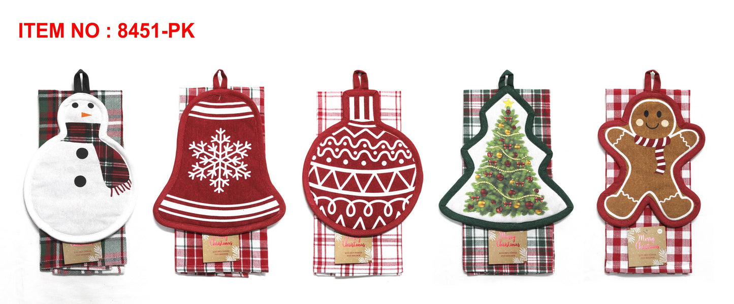 2-Pack Holiday Pot Holder & Kitchen Towel