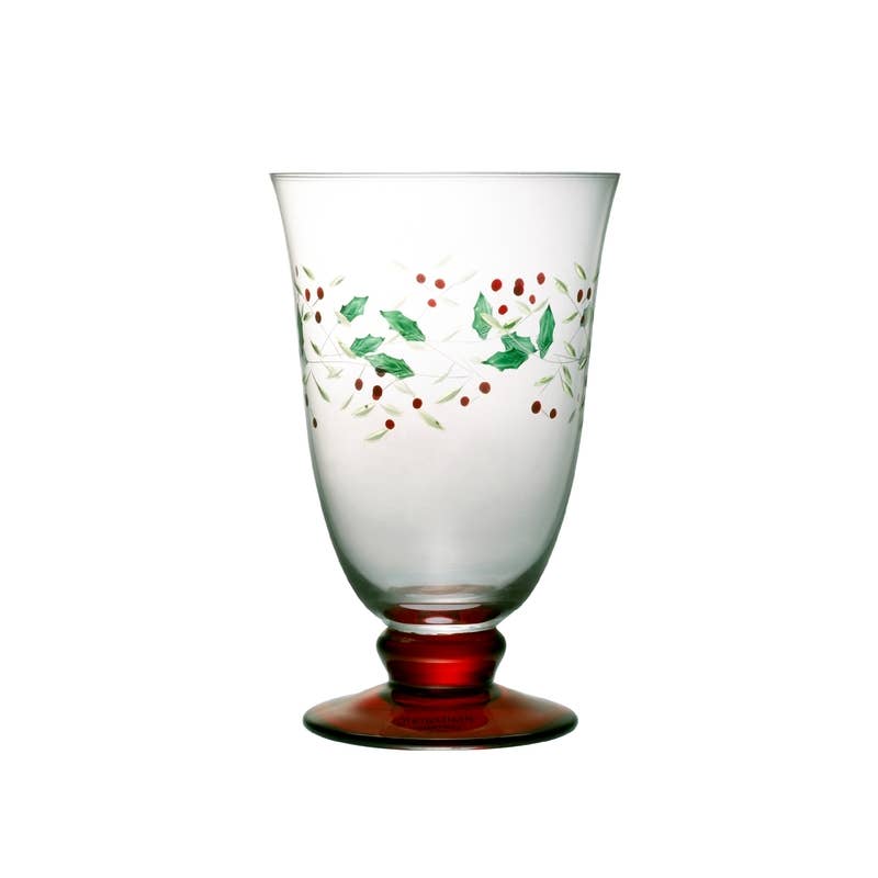 Winterberry 14 Oz Water Goblet S4 Photo Box: Glass / Holiday