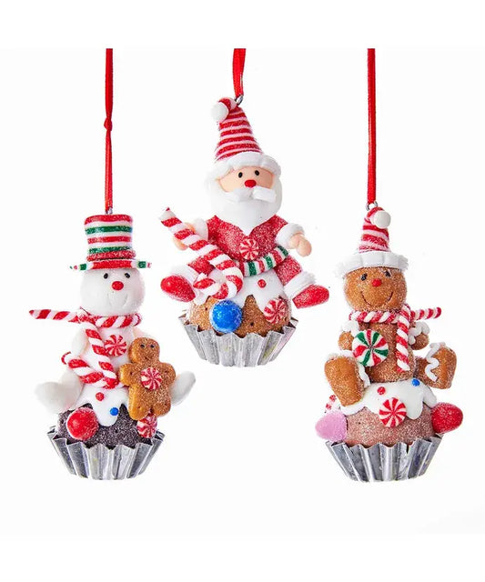 3.5"CUPCAKE SANTA/SNOWMAN/GINGRBRD