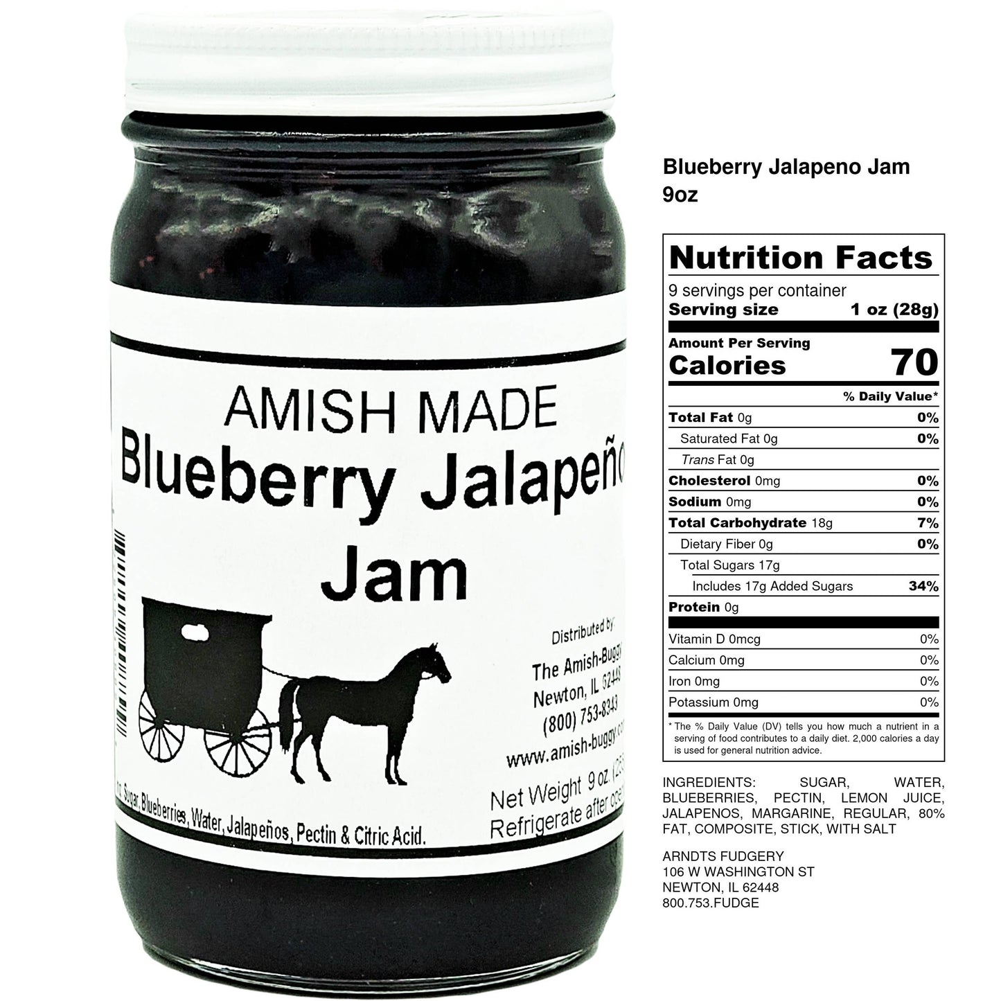 Amish made Jam and Jellies - 8 oz.: Blackberry