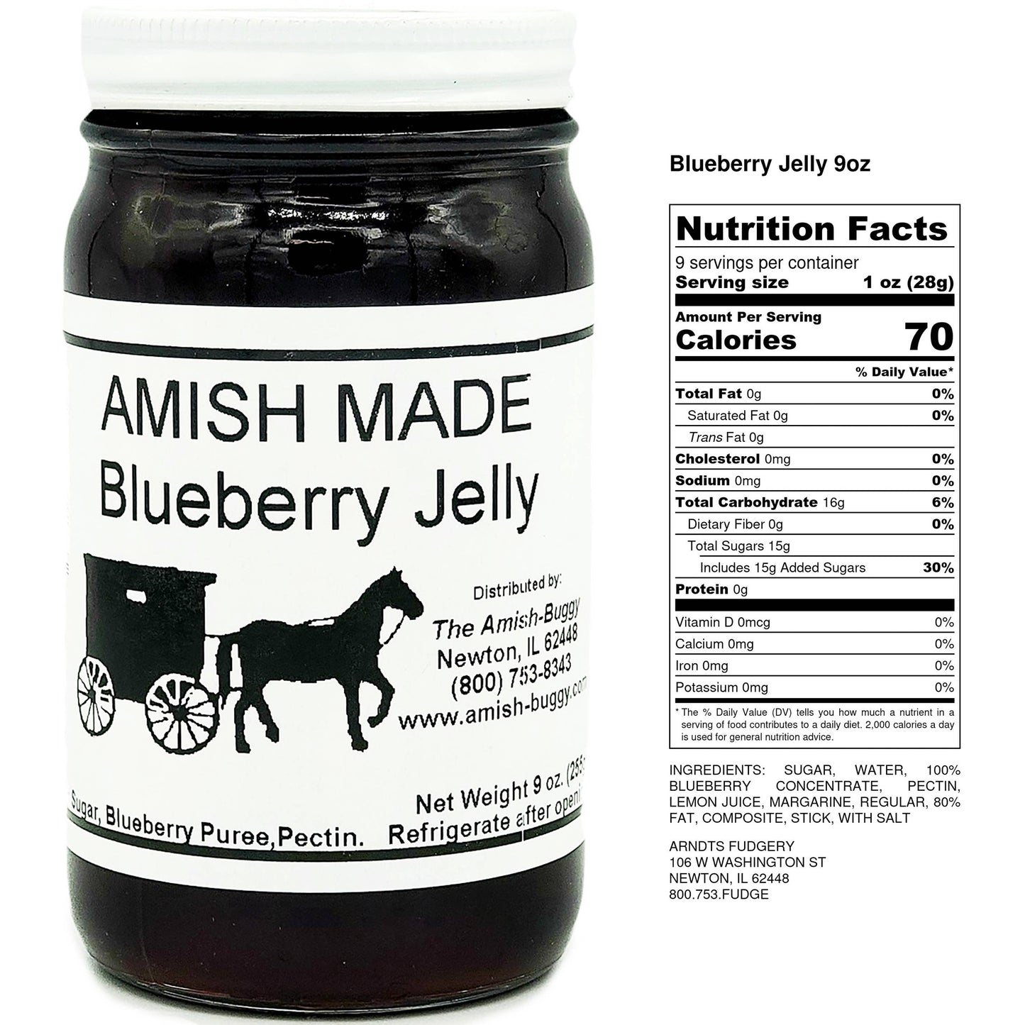 Amish made Jam and Jellies - 8 oz.: Blackberry