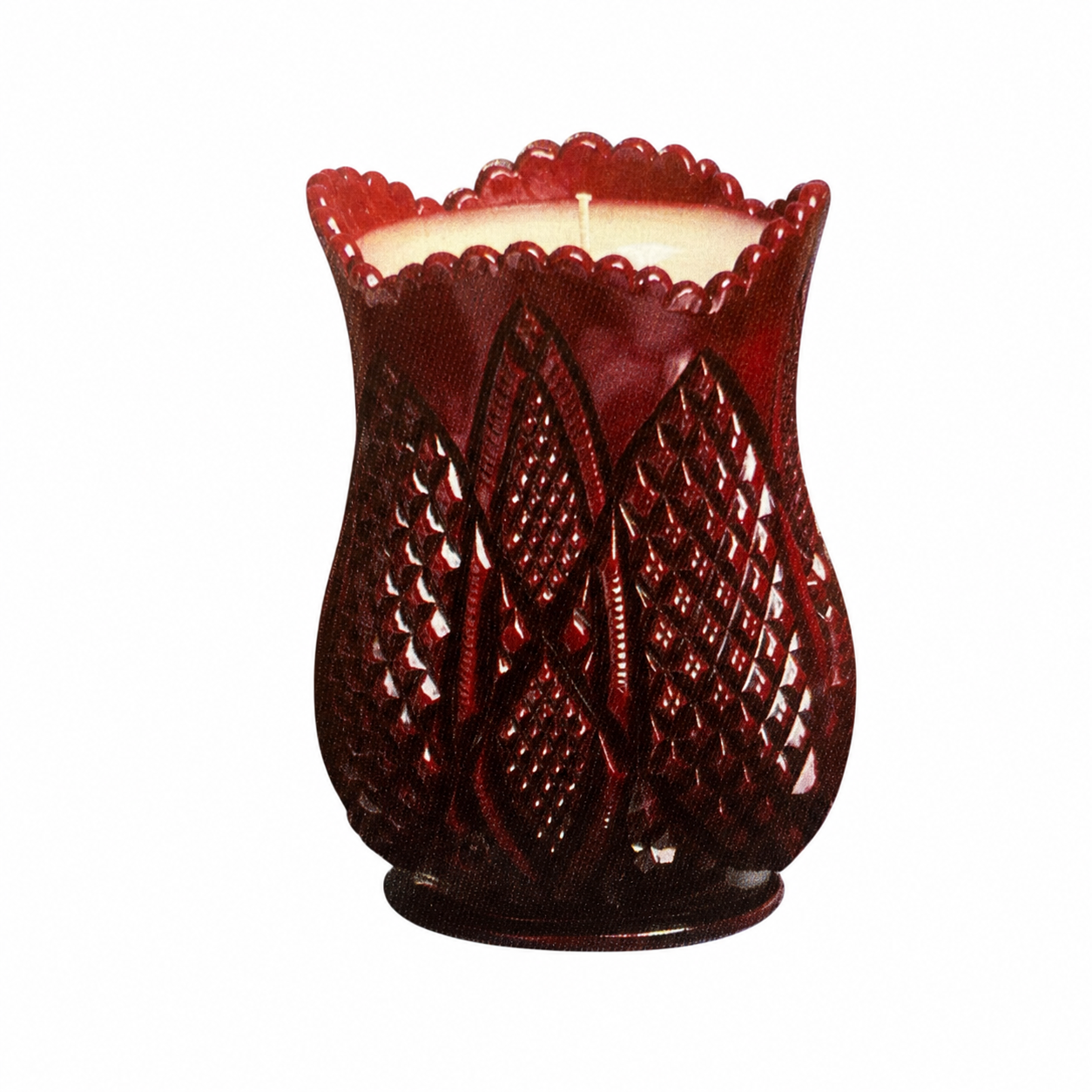 Scalloped Six-Point Celery Candle