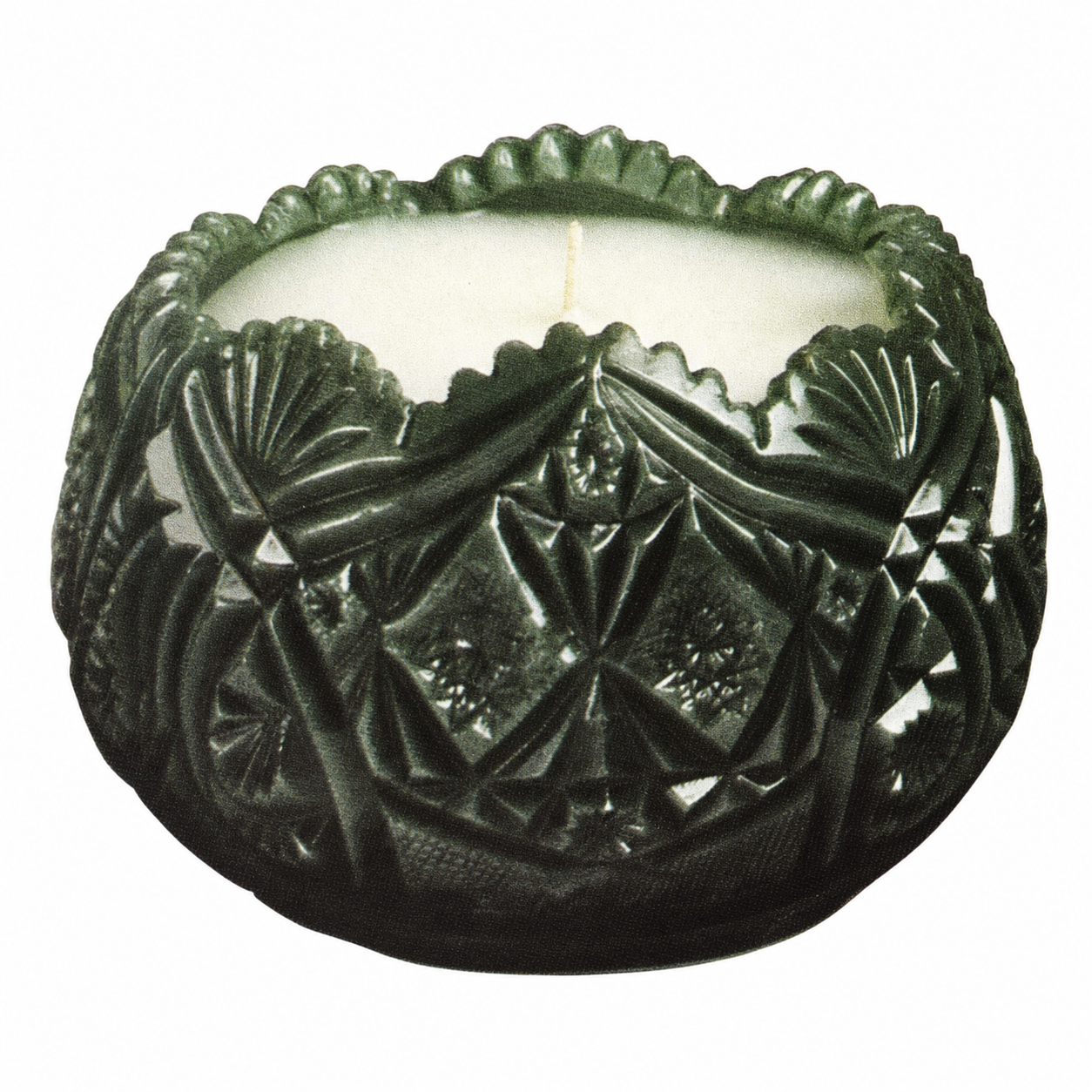 Fancy Fan Rose Bowl Candle