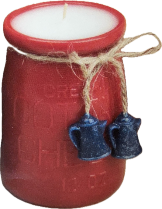 Antique Cottage Cheese Jar Candles
