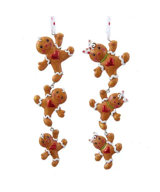 6"RESIN GINGERBREAD BOY/GIRL STRING ORNAMENTS