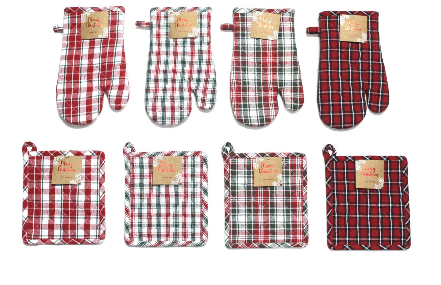 Christmas Plaid Woven Ovenmitts & Potholders